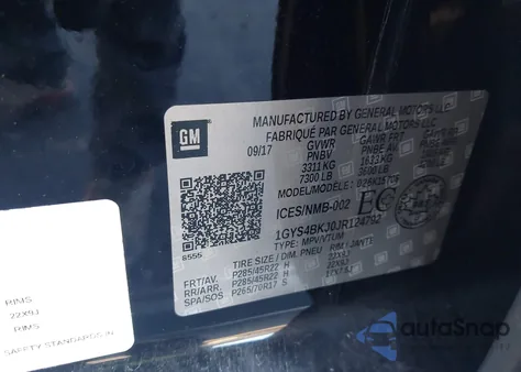 2018 Cadillac Escalade Luxury z USA, uszkodzony, nr VIN 1GYS4BKJ0JR124792